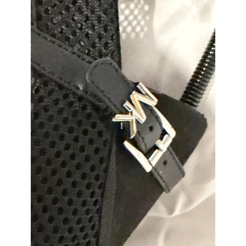 Michael Kors Black Mesh‎ Mary Jane Espadrille Flats MK Logo 10 Resortwear 106-09